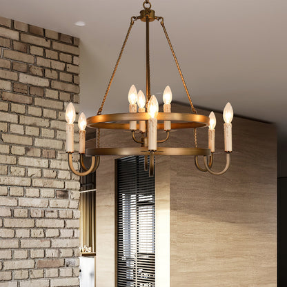 Vintage Voyager Chandelier - Elegant Lighting with Adjustable Height &