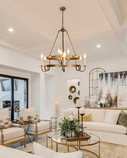 Vintage Voyager Chandelier - Elegant Lighting with Adjustable Height &