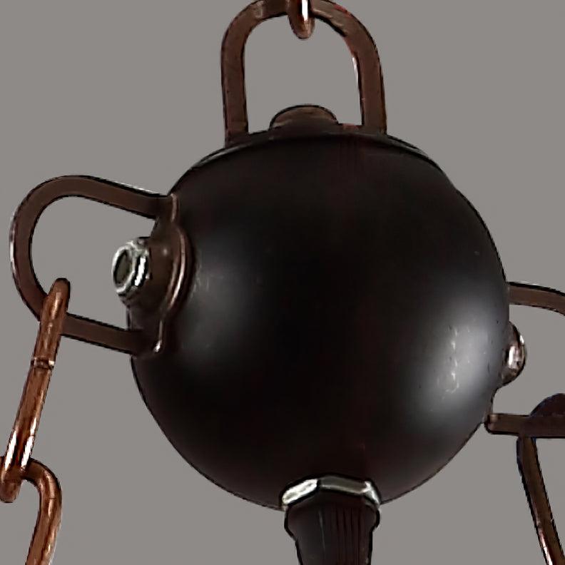 Elegant Vintage Wood and Glass Chandelier with Adjustable Height and L