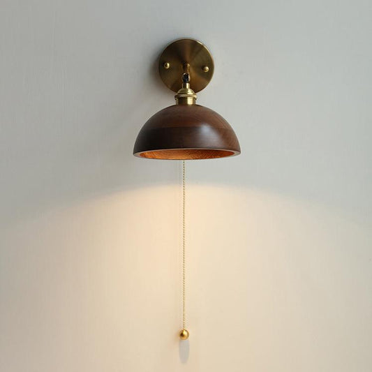 Rustic Vintage Wood Wall Lamp with Adjustable Brightness & Easy Instal