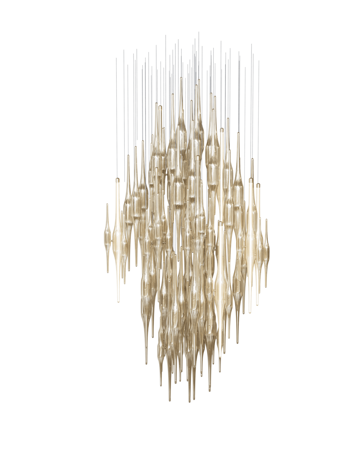 Elegant Vitara Glass Drop Chandelier with Adjustable Height & LED Comp