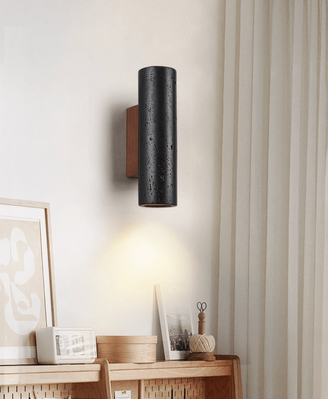 Volcanic Noir Wall Sconce - Adjustable Angle & Energy-Efficient LED