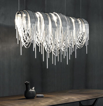 Elegant Length Chains Chandelier - Adjustable Height, Modern Design
