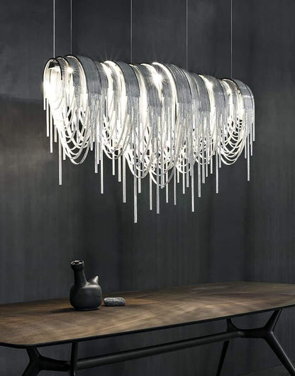 Elegant Length Chains Chandelier - Adjustable Height, Modern Design