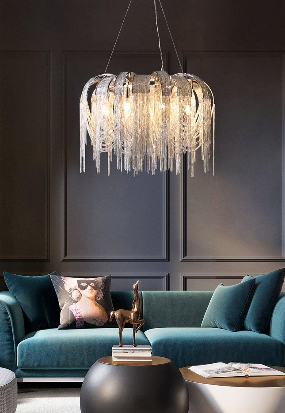 Elegant Length Chains Chandelier - Adjustable Height, Modern Design