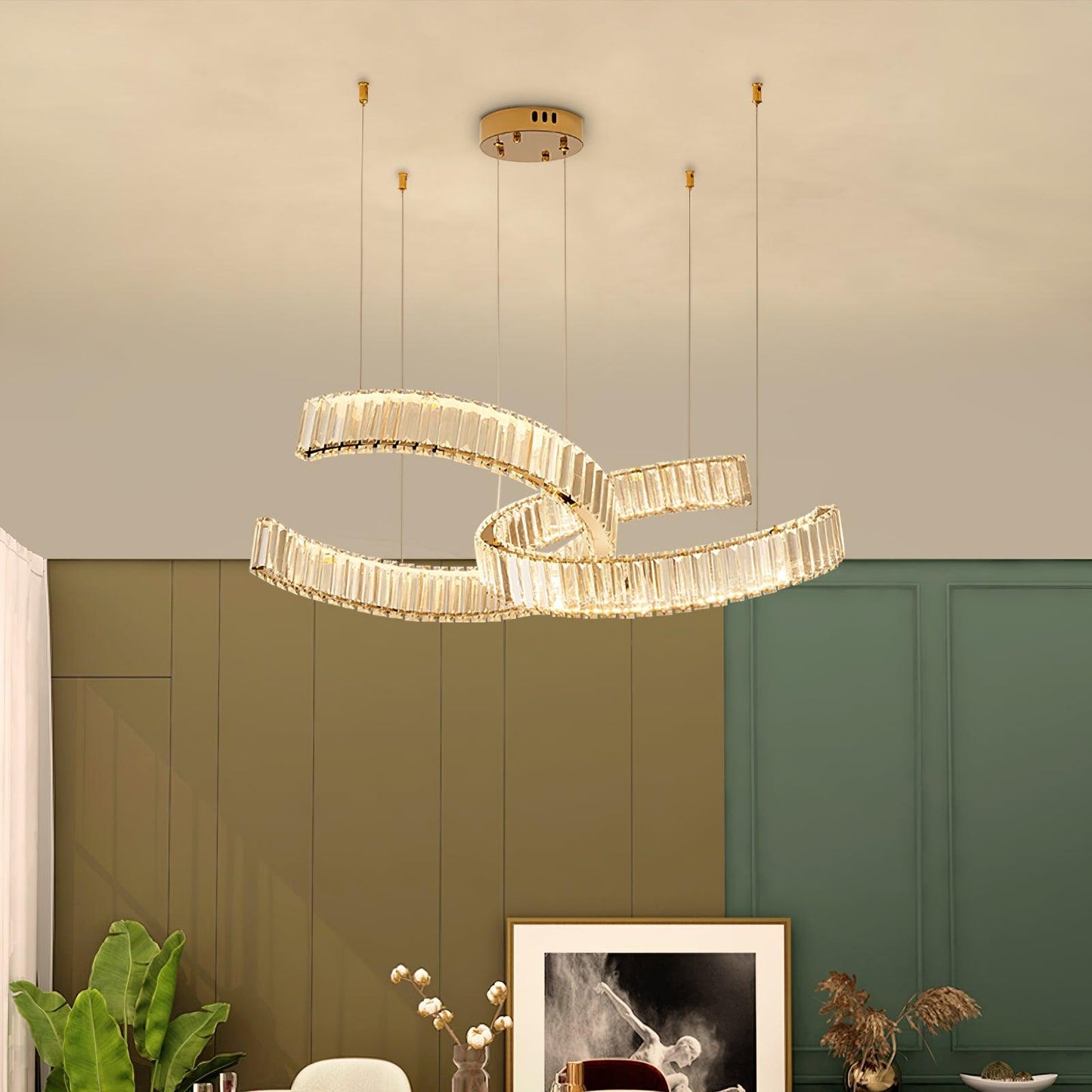 Vortex Chandelier - Modern Design, Dimmable LED, Adjustable Height