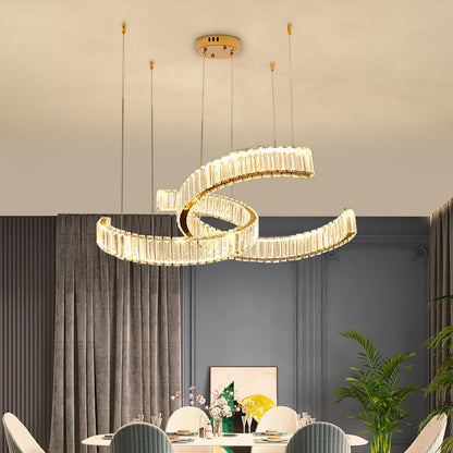 Vortex Chandelier - Modern Design, Dimmable LED, Adjustable Height