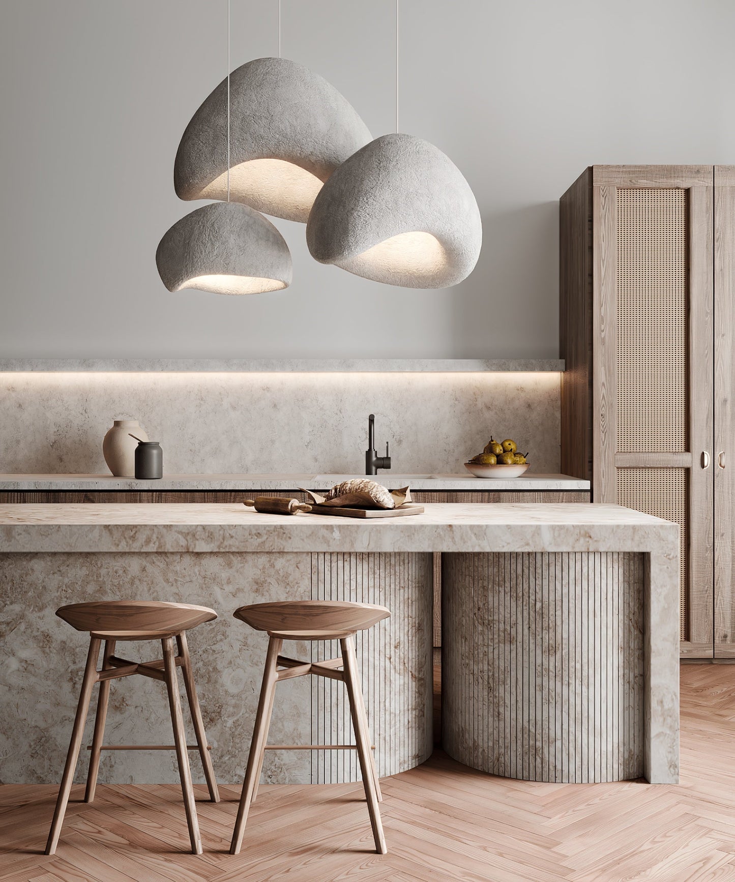 Zenra Wabi-Sabi Organic Chandelier - Eco-Friendly, Adjustable Height
