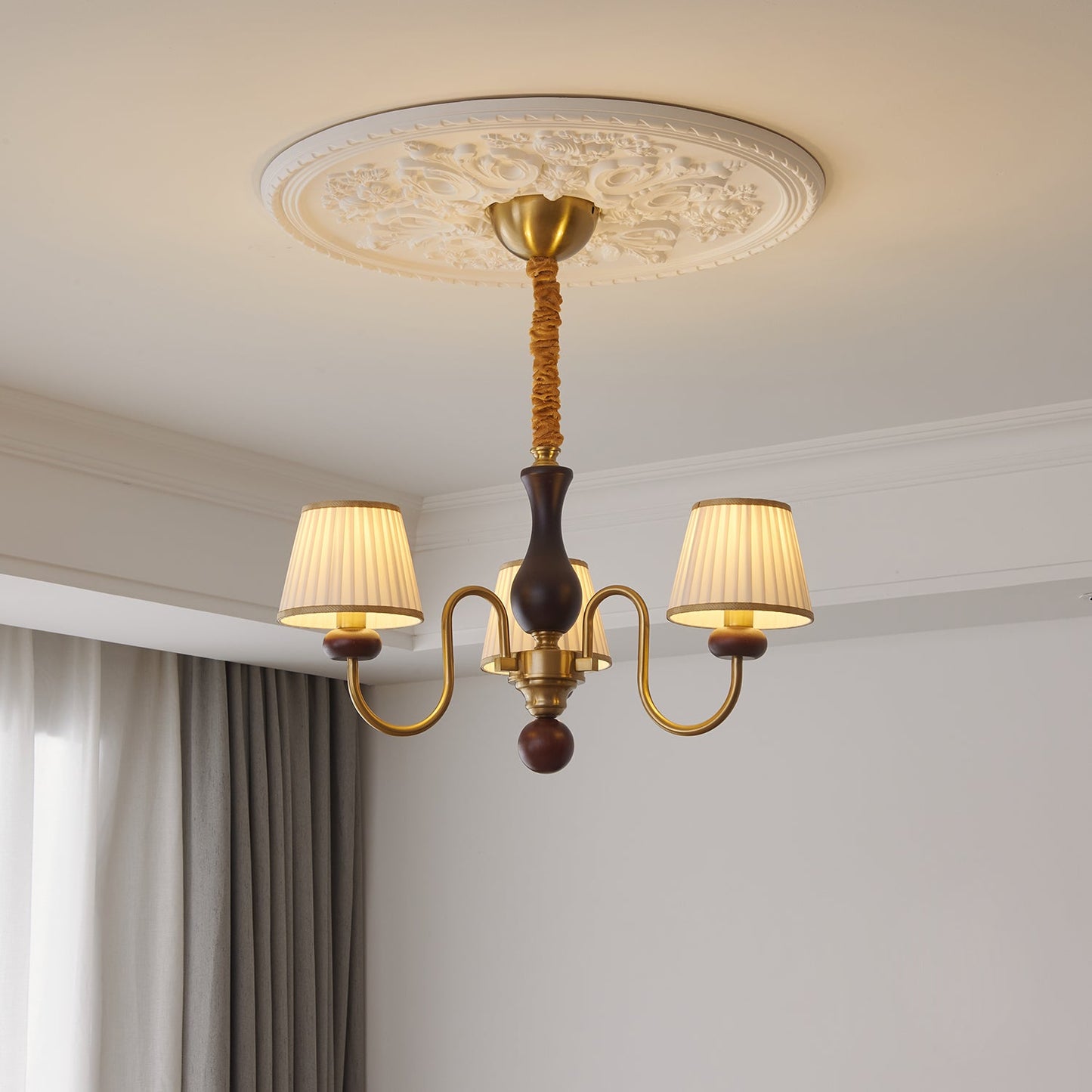 Walden Pleat Chandelier - Elegant Design with Adjustable Height & LED