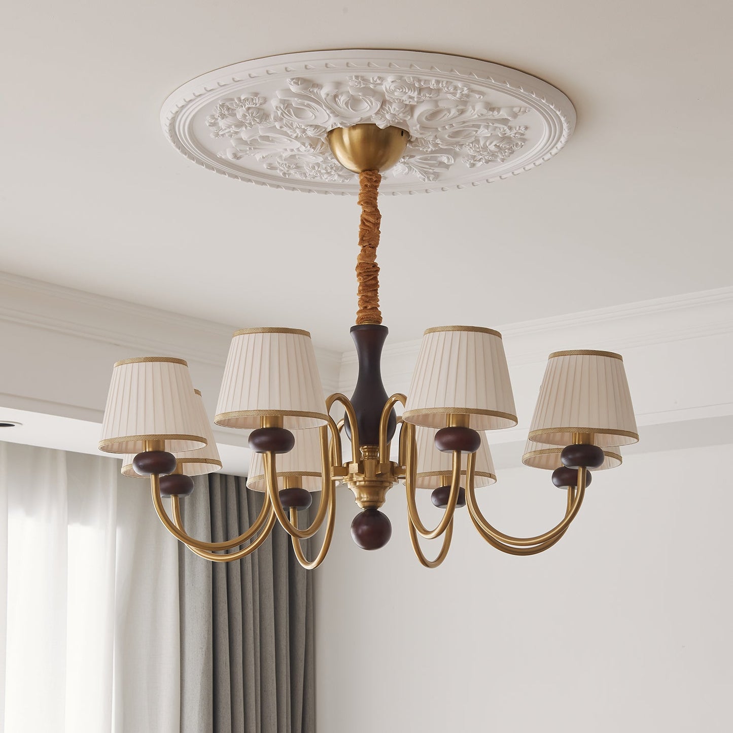 Walden Pleat Chandelier - Elegant Design with Adjustable Height & LED