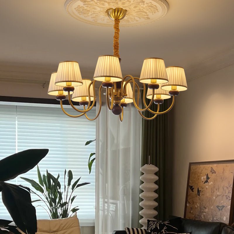 Walden Pleat Chandelier - Elegant Design with Adjustable Height & LED