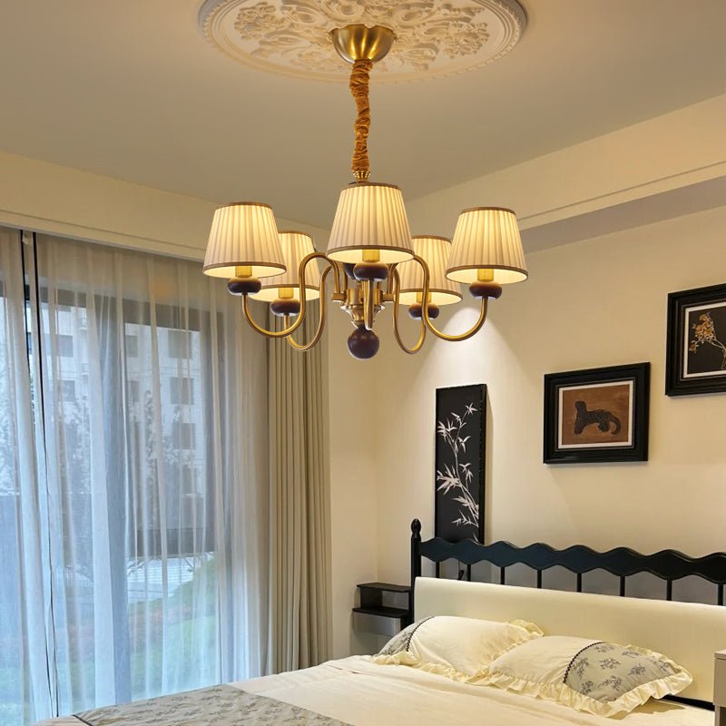 Walden Pleat Chandelier - Elegant Design with Adjustable Height & LED