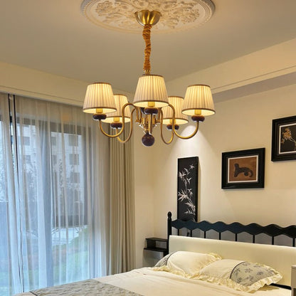 Walden Pleat Chandelier - Elegant Design with Adjustable Height & LED