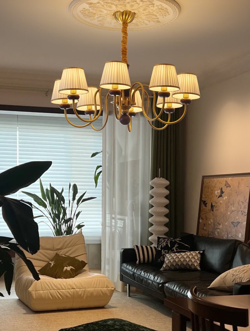 Walden Pleat Chandelier - Elegant Design with Adjustable Height & LED