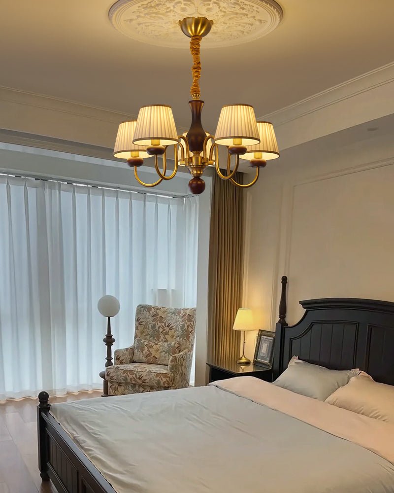 Walden Pleat Chandelier - Elegant Design with Adjustable Height & LED