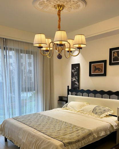 Walden Pleat Chandelier - Elegant Design with Adjustable Height & LED