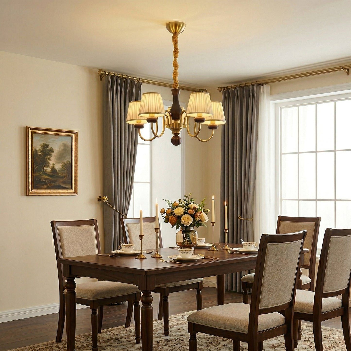 Walden Pleat Chandelier - Elegant Design with Adjustable Height & LED