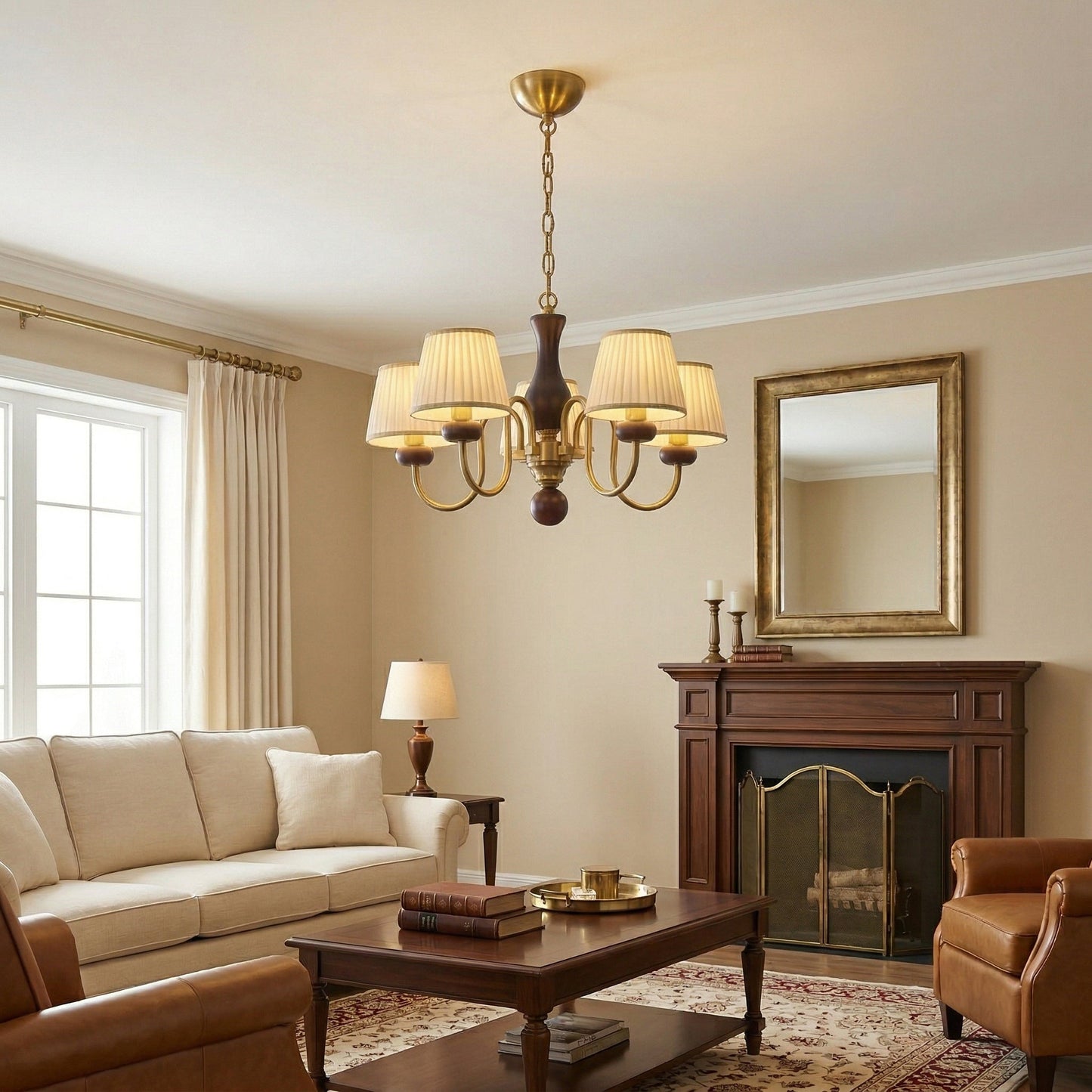 Walden Pleat Chandelier - Elegant Design with Adjustable Height & LED