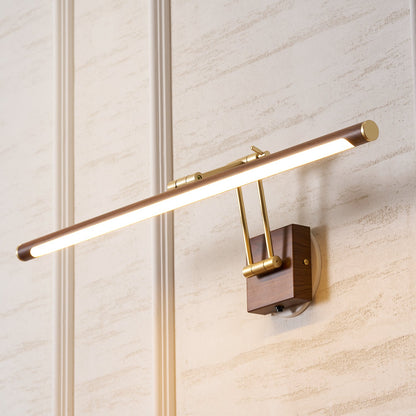 Walnut Linear Adjustable Wall Light - Dimmable & Energy Efficient