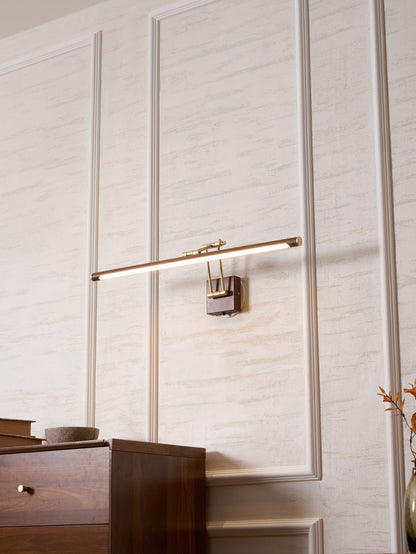 Walnut Linear Adjustable Wall Light - Dimmable & Energy Efficient
