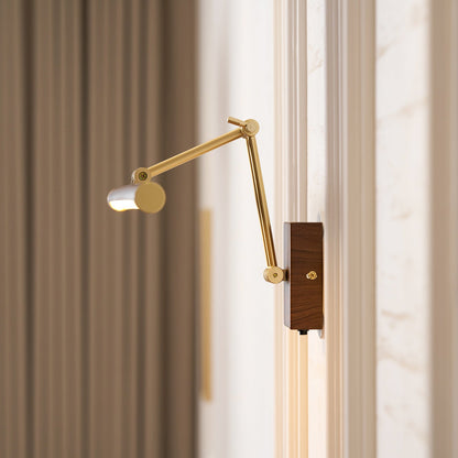 Walnut Linear Adjustable Wall Light - Dimmable & Energy Efficient