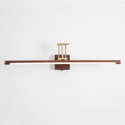 Walnut Linear Adjustable Wall Light - Dimmable & Energy Efficient