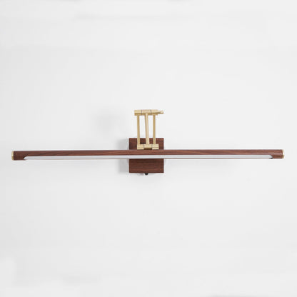 Walnut Linear Adjustable Wall Light - Dimmable & Energy Efficient