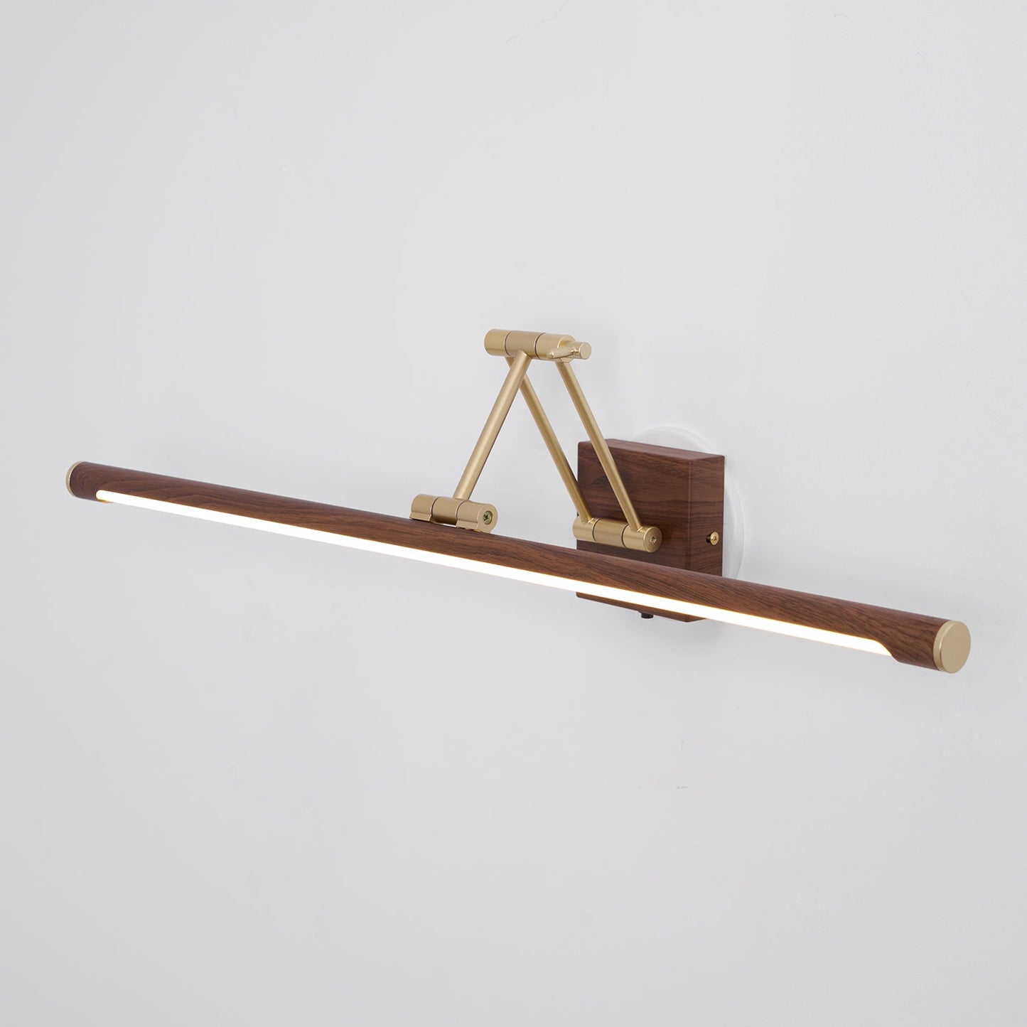 Walnut Linear Adjustable Wall Light - Dimmable & Energy Efficient