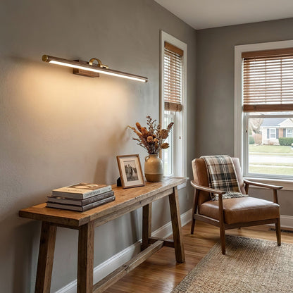 Walnut Linear LED Wall Light - Dimmable, Energy Efficient Illumination