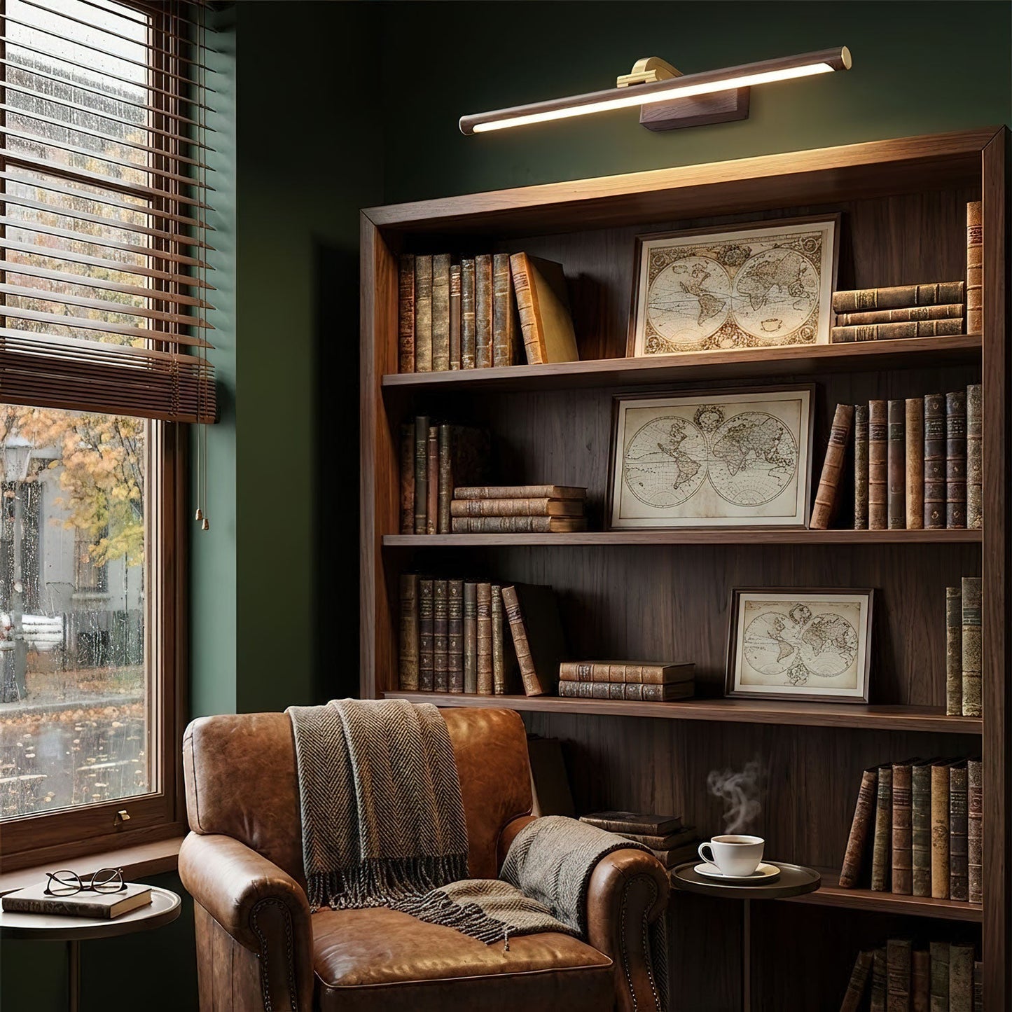 Walnut Linear LED Wall Light - Dimmable, Energy Efficient Illumination
