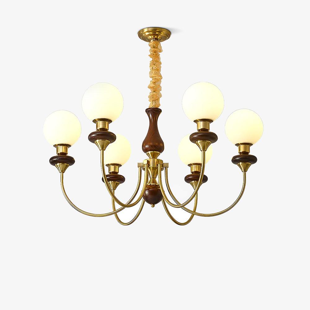 Elegant Retro Monique Chandelier - Adjustable Height, Crystal Accents