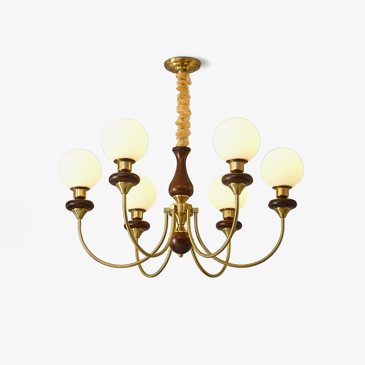 Elegant Retro Monique Chandelier - Adjustable Height, Crystal Accents