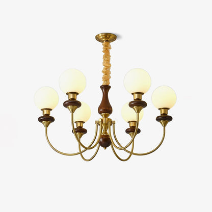 Elegant Retro Monique Chandelier - Adjustable Height, Crystal Accents
