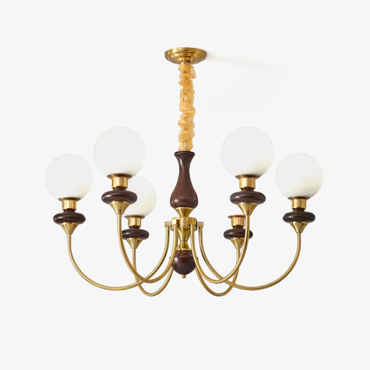 Elegant Retro Monique Chandelier - Adjustable Height, Crystal Accents