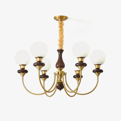 Elegant Retro Monique Chandelier - Adjustable Height, Crystal Accents