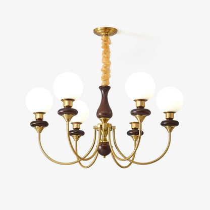Elegant Retro Monique Chandelier - Adjustable Height, Crystal Accents