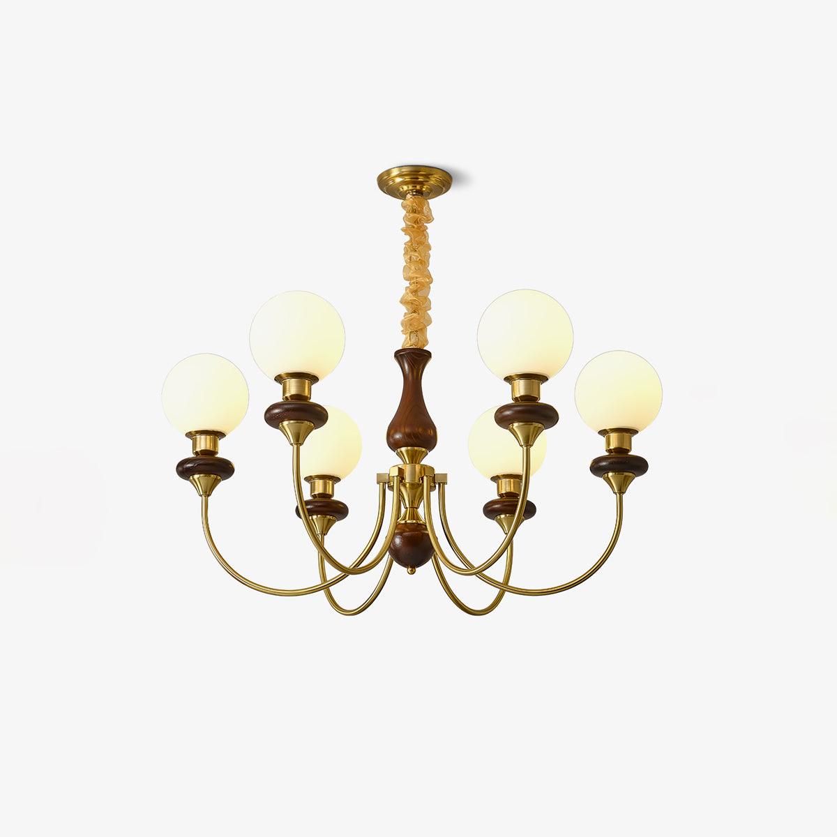 Elegant Retro Monique Chandelier - Adjustable Height, Crystal Accents