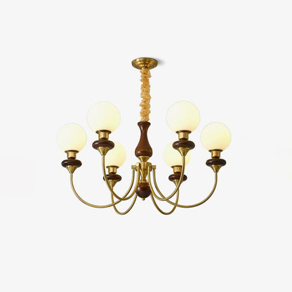 Elegant Retro Monique Chandelier - Adjustable Height, Crystal Accents