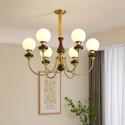 Elegant Retro Monique Chandelier - Adjustable Height, Crystal Accents
