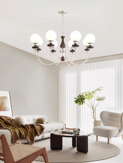 Elegant Retro Monique Chandelier - Adjustable Height, Crystal Accents