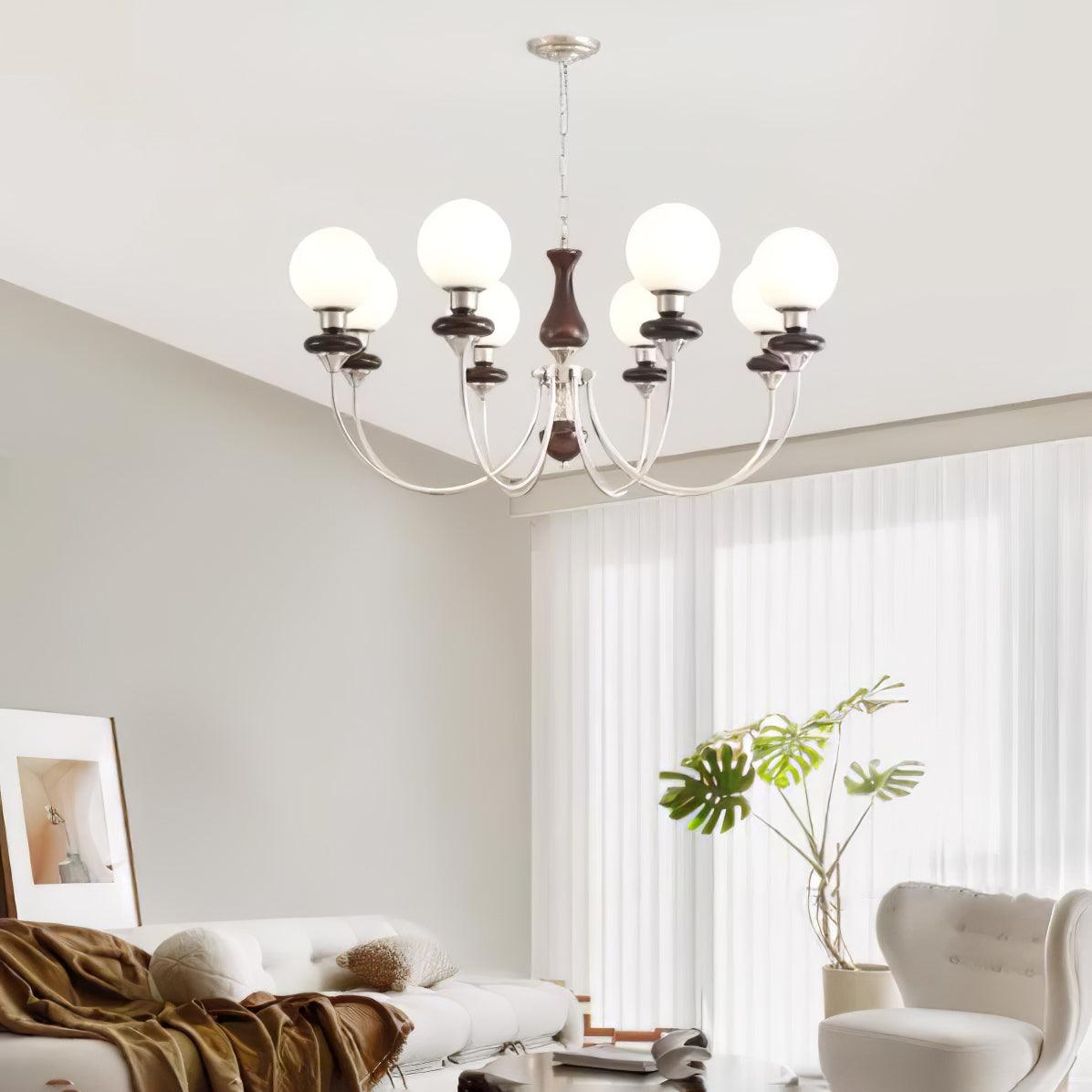 Elegant Retro Monique Chandelier - Adjustable Height, Crystal Accents