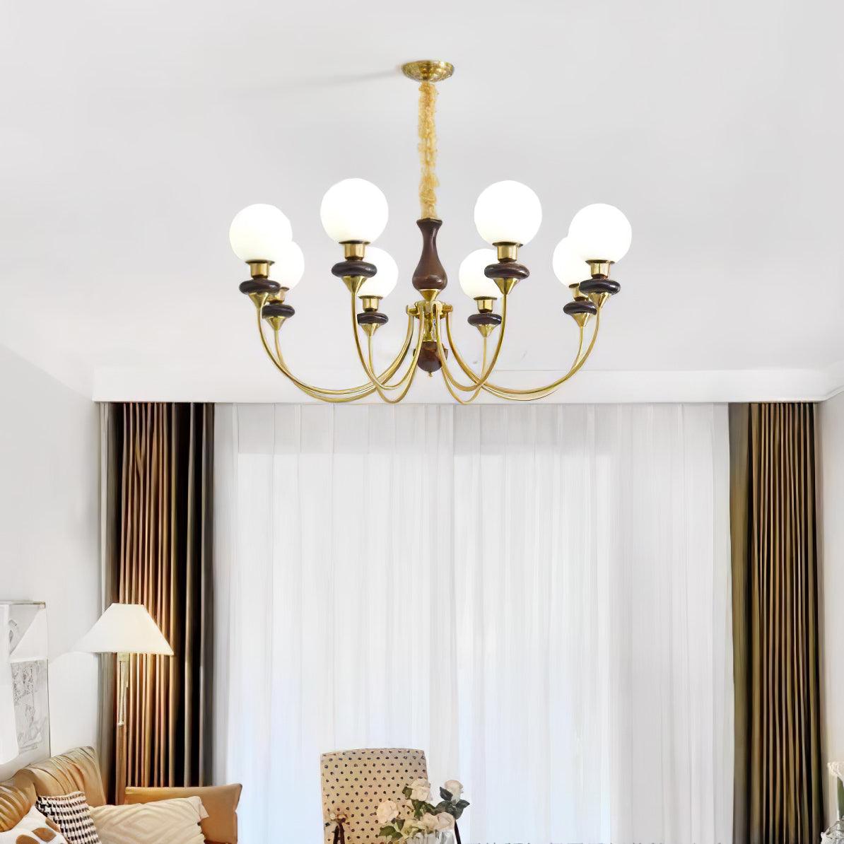 Elegant Retro Monique Chandelier - Adjustable Height, Crystal Accents