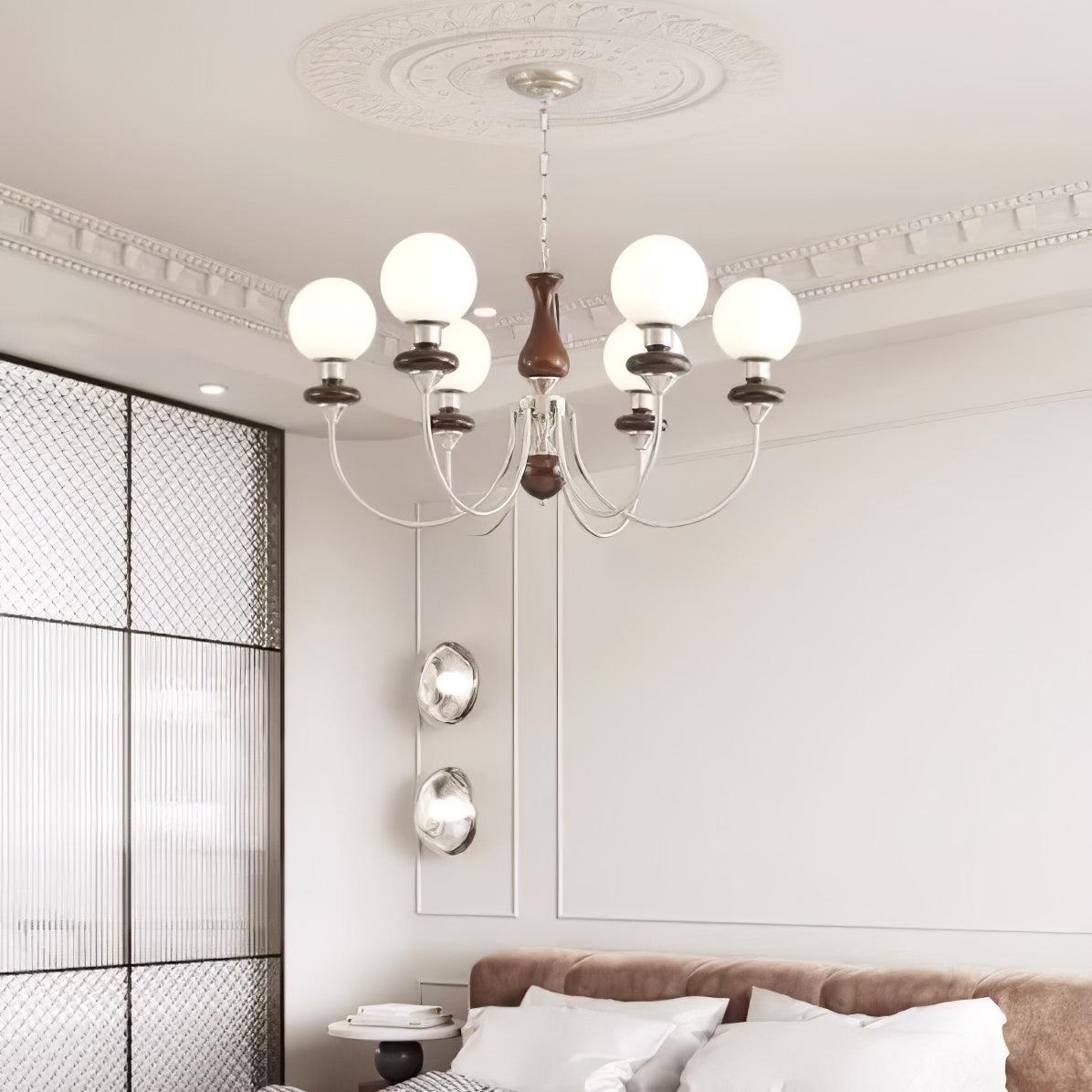 Elegant Retro Monique Chandelier - Adjustable Height, Crystal Accents