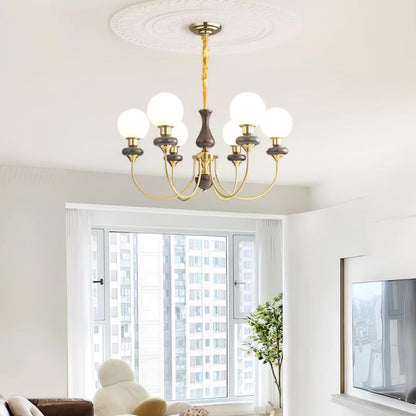 Elegant Retro Monique Chandelier - Adjustable Height, Crystal Accents