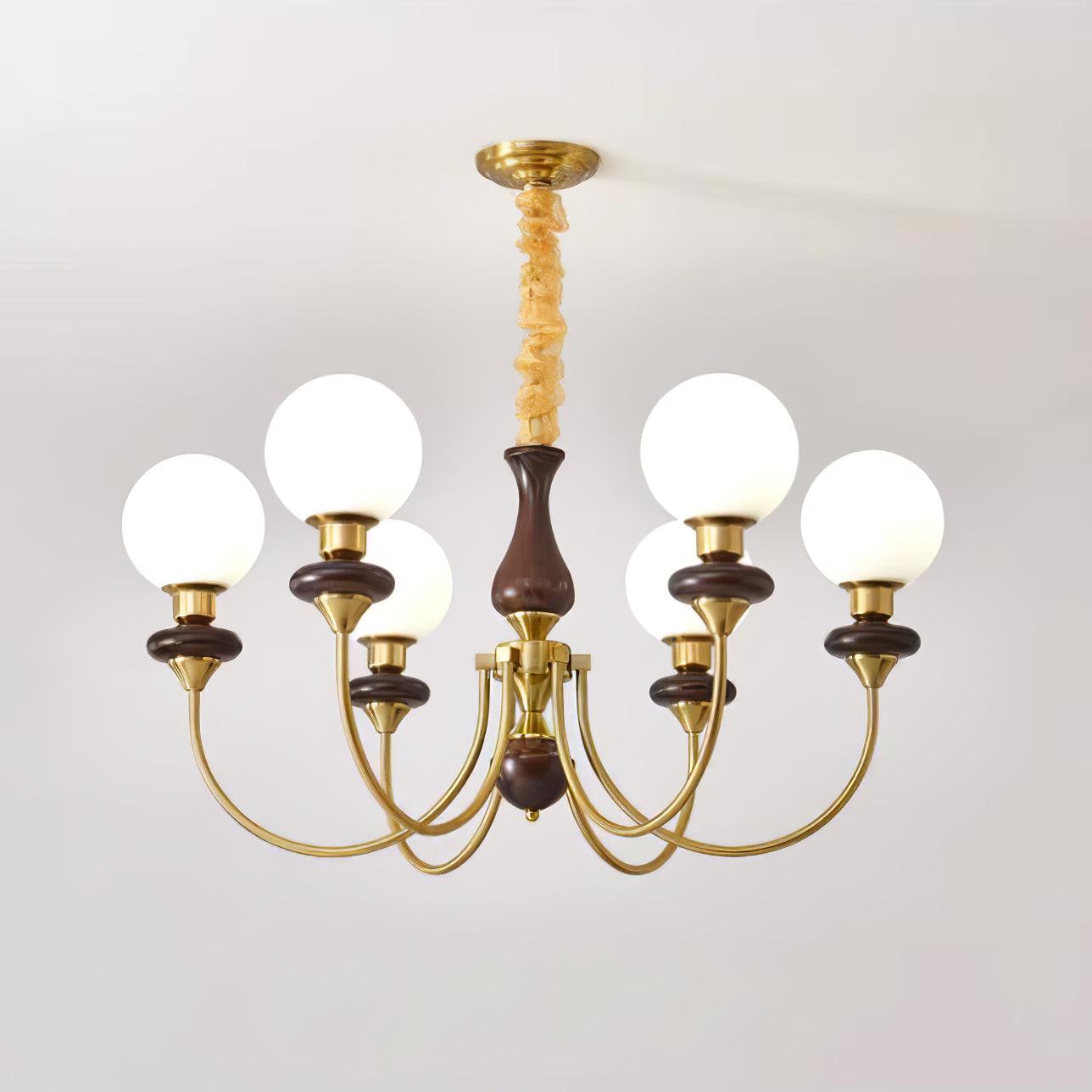 Elegant Retro Monique Chandelier - Adjustable Height, Crystal Accents