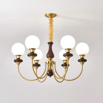 Elegant Retro Monique Chandelier - Adjustable Height, Crystal Accents