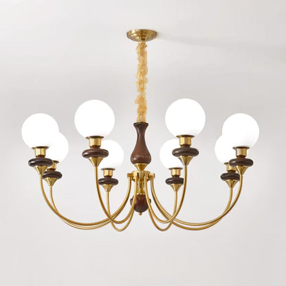 Elegant Retro Monique Chandelier - Adjustable Height, Crystal Accents