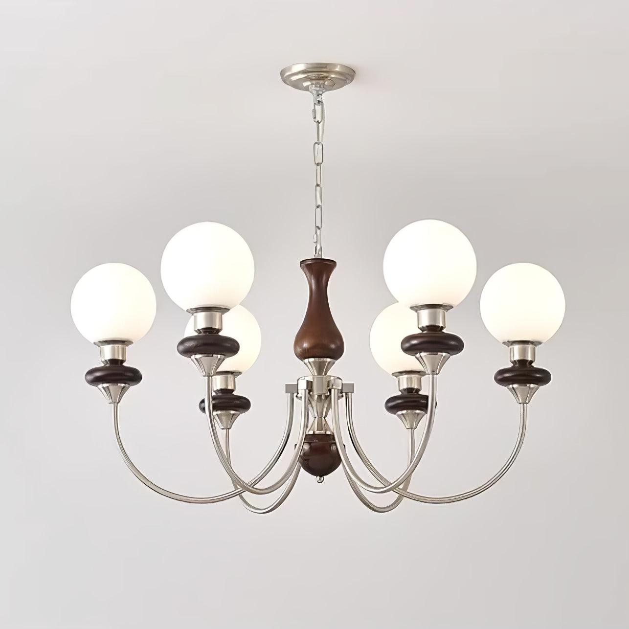 Elegant Retro Monique Chandelier - Adjustable Height, Crystal Accents