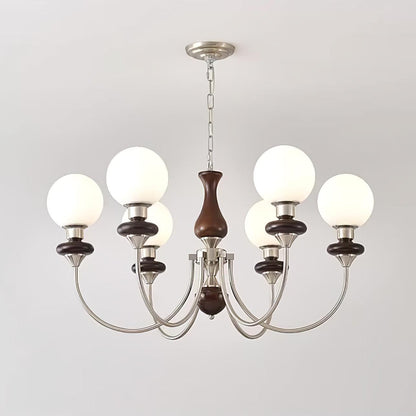 Elegant Retro Monique Chandelier - Adjustable Height, Crystal Accents