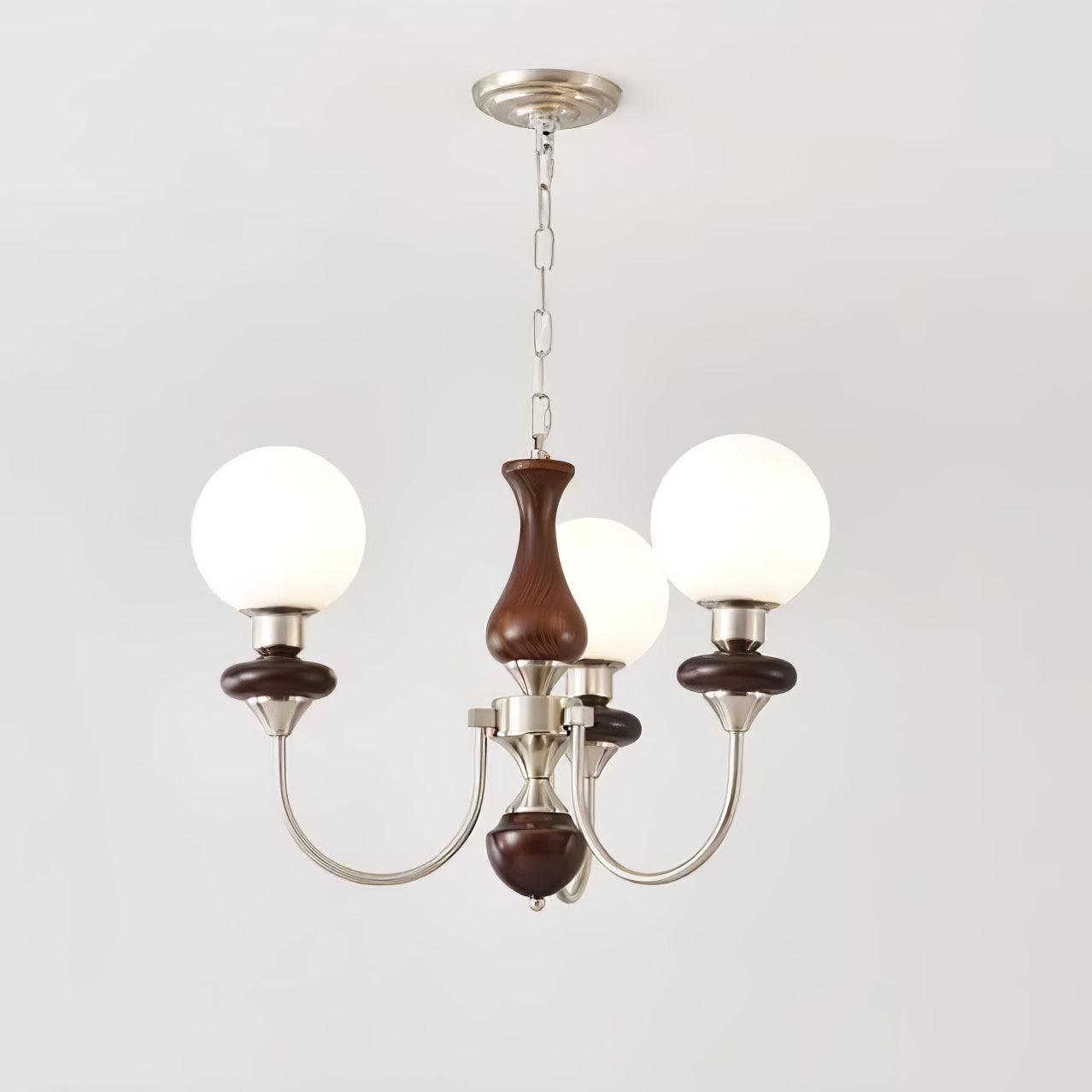 Elegant Retro Monique Chandelier - Adjustable Height, Crystal Accents